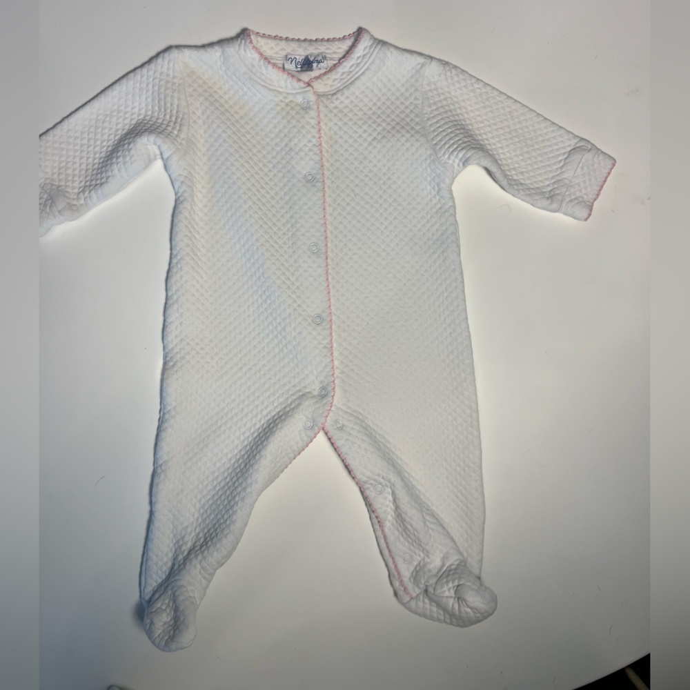 Nellapima White quilted onesie girls